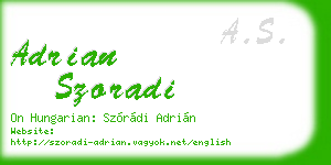 adrian szoradi business card